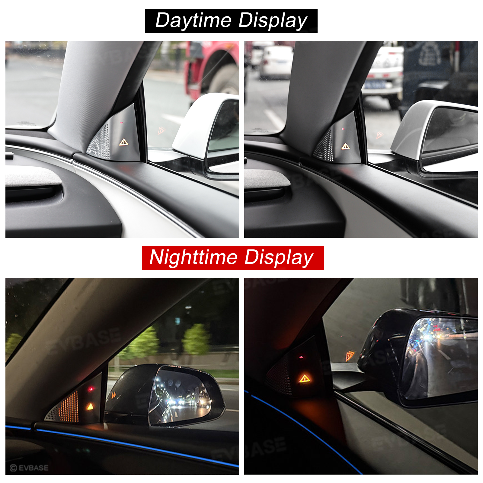 Model 3 Highland Blind Spot Monitor A-Pillar BSD Warning Light Cover-ABS