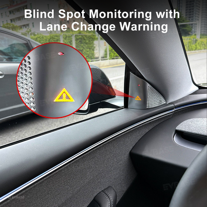 Model Y Juniper/ 3 Highland Blind Spot Monitor A-Pillar BSD Warning Light Cover-Stainless Steel