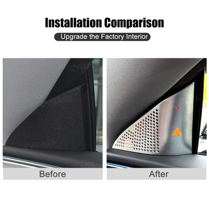 Model Y Juniper/ 3 Highland Blind Spot Monitor A-Pillar BSD Warning Light Cover-Stainless Steel