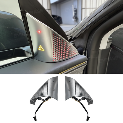 Model Y Juniper/ 3 Highland Blind Spot Monitor A-Pillar BSD Warning Light Cover-Stainless Steel