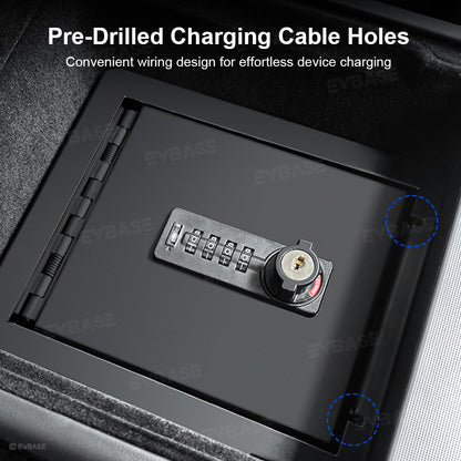 Model Y Juniper/ 3 Highland Center Console Safe Lock Box Insert Combination Locking Safe with Key Anti-Theft Privacy Protection