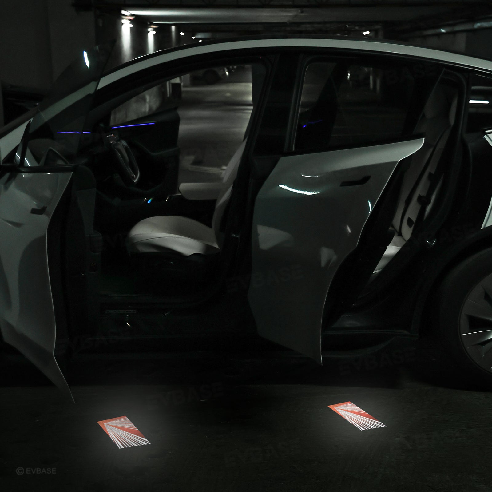 Model Y Juniper/ 3 Highland Door Puddle Lights Projection Lights With Launch Edition Badge Style