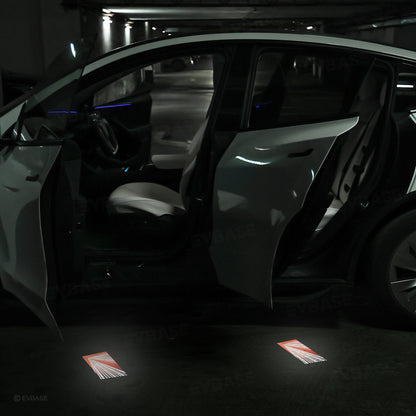 Model Y Juniper/ 3 Highland Door Puddle Lights Projection Lights With Launch Edition Badge Style