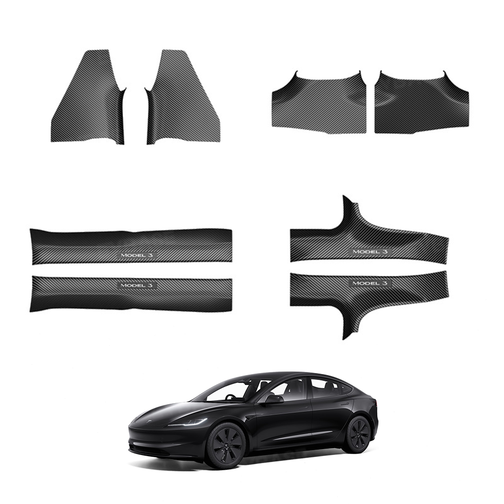 Model Y Juniper/ 3 Highland Door Sill Protector Full-Coverage Kick Panel Carpet Protection Cover