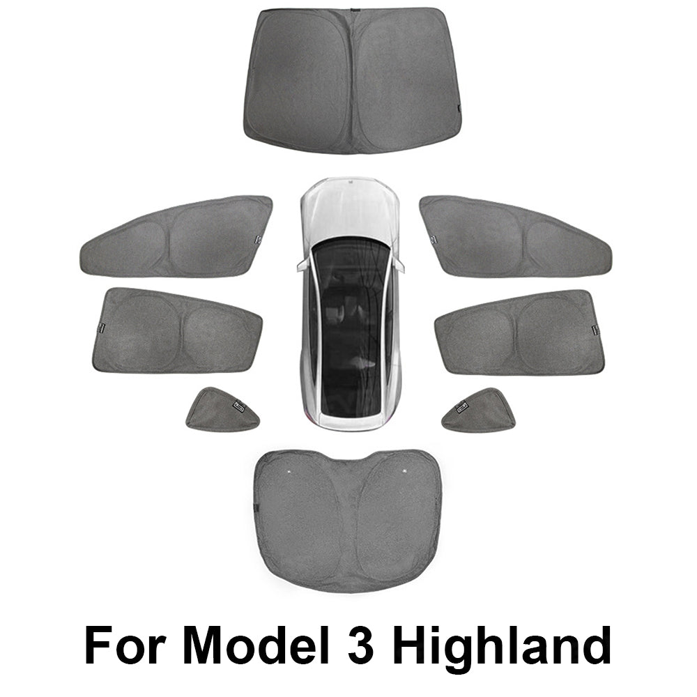 Model Y Juniper/ 3 Highland Front and Rear Windshield Shade Side Window Sunshade Foldable Sun Visor