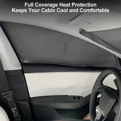 Model Y Juniper/ 3 Highland Front and Rear Windshield Shade Side Window Sunshade Foldable Sun Visor