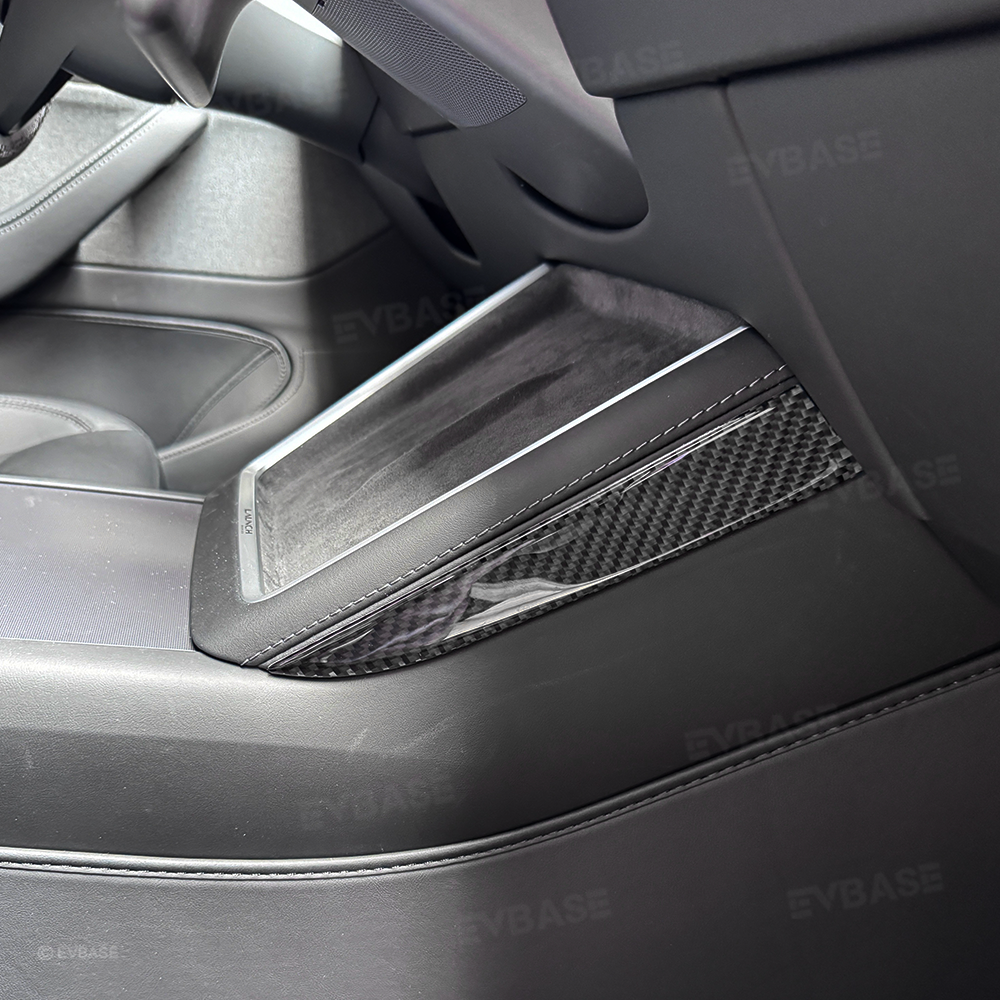 Model Y Juniper/ 3 Highland Real Soft Carbon Fiber Side Trim Cover for Center Console Wireless Charger