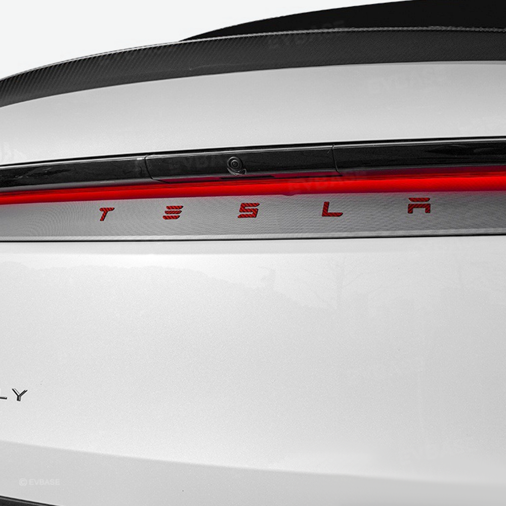 Model Y Juniper/ 3 Highland T-E-S-L-A Lettering Tailgate Emblem Decal Real Carbon Fiber Logo