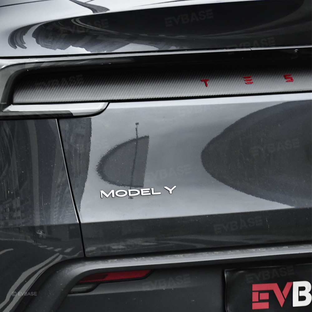 Model Y Juniper/ 3 Highland T-E-S-L-A Lettering Tailgate Emblem Decal Real Carbon Fiber Logo