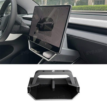 Model Y Juniper/ 3 Highland Under Screen Storage Organizer Cyberpunk Style Center Console Organizer Tray with Anti-Slip Silicone Pad