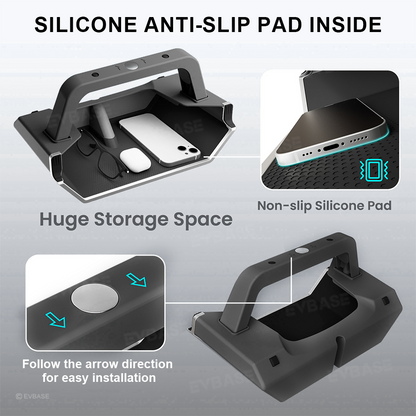 Model Y Juniper/ 3 Highland Under Screen Storage Organizer Cyberpunk Style Center Console Organizer Tray with Anti-Slip Silicone Pad