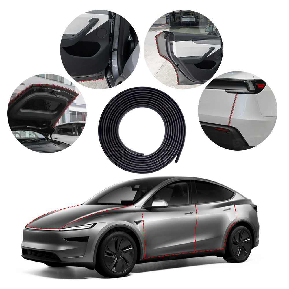 Model Y Juniper/ 3 Highland Wind & Road Noise Reduction Kit Weather Stripping Silicone Rubber Sealing Strip