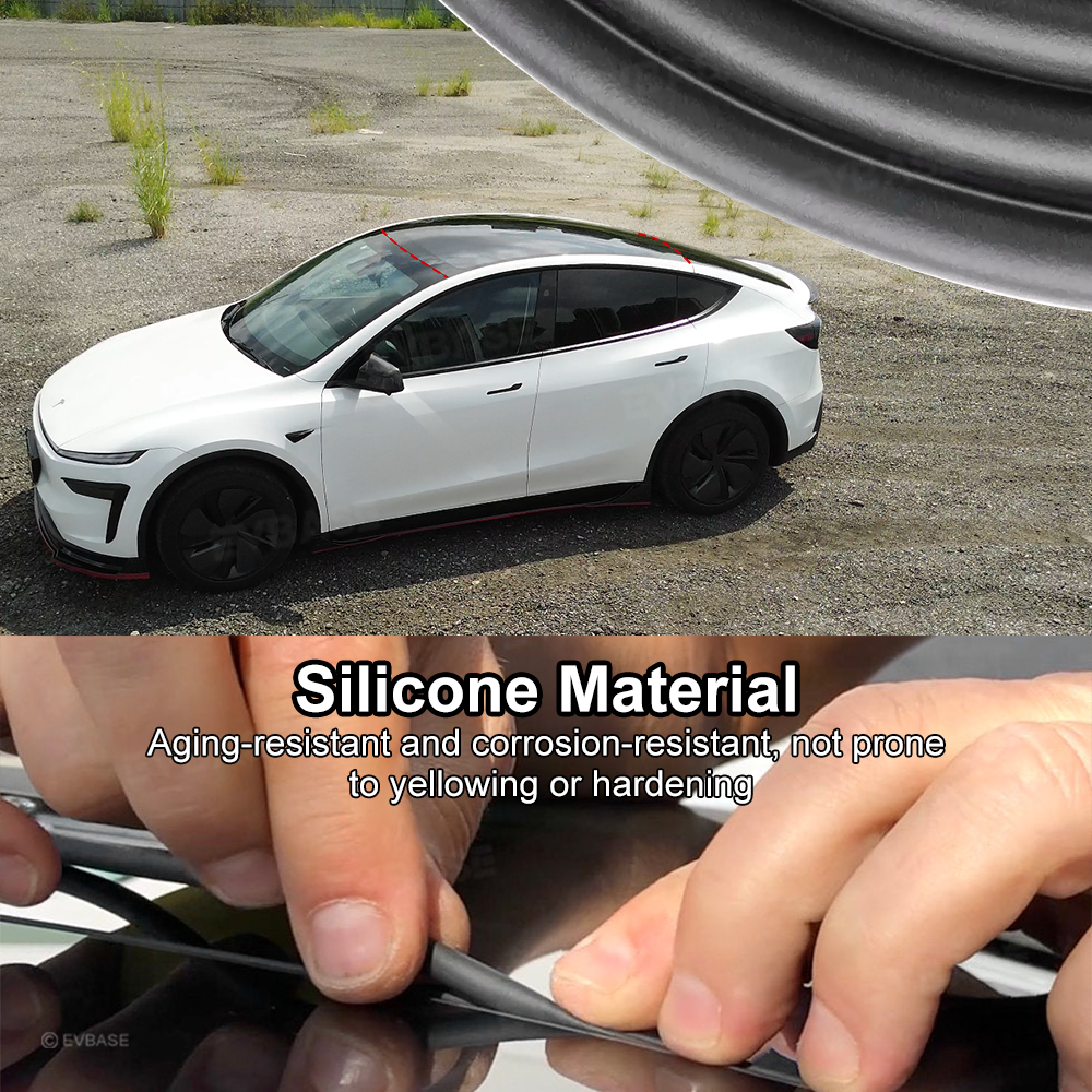 Model Y Juniper/ 3 Highland Wind & Road Noise Reduction Kit Weather Stripping Silicone Rubber Sealing Strip