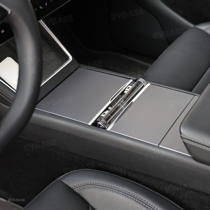 Model Y Juniper/ 3 Highland Center Console Multiport USB Hub Adapter with Starlight Ambient Lighting & Fast Charging Retractable Cables