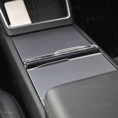 Model Y Juniper/ 3 Highland Center Console Multiport USB Hub Adapter with Starlight Ambient Lighting & Fast Charging Retractable Cables