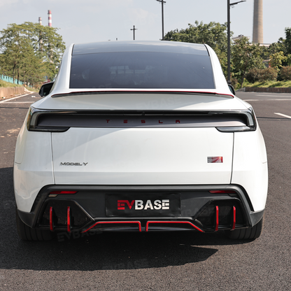 Model Y Juniper ABS Full Aero Body Kit with Red Trim Design |Rear Diffuser& Rear Spoiler& Front Lip& Side Skirts for Tesla