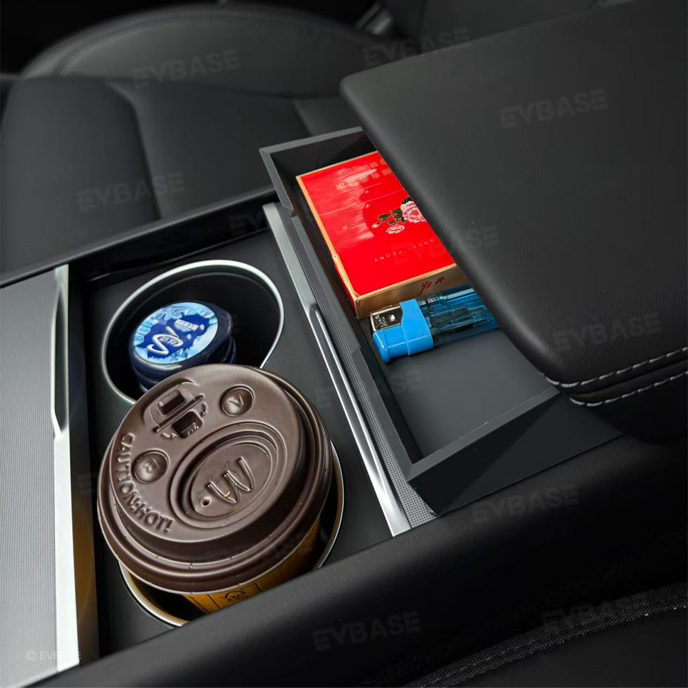 Model Y Juniper Center Console Organizer Tray Silicone Armrest Sunglasses & Card Storage Box for Tesla