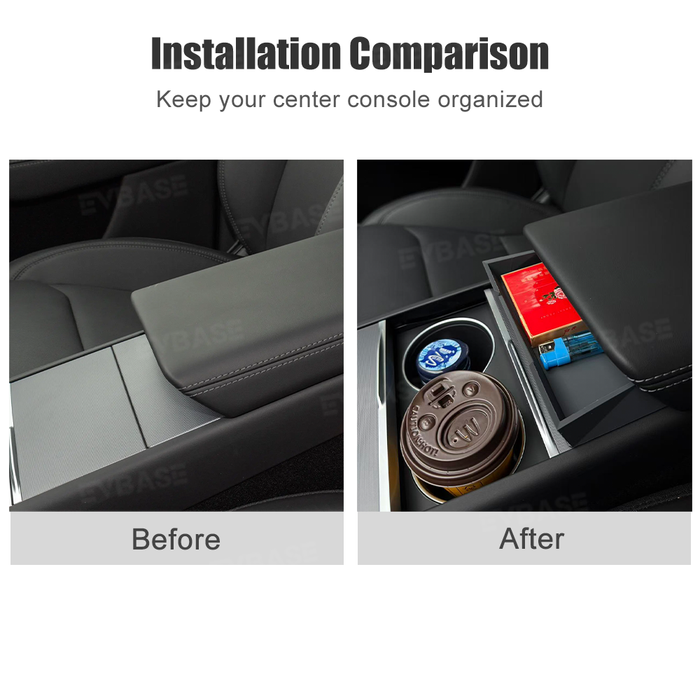 Model Y Juniper Center Console Organizer Tray Silicone Armrest Sunglasses & Card Storage Box for Tesla