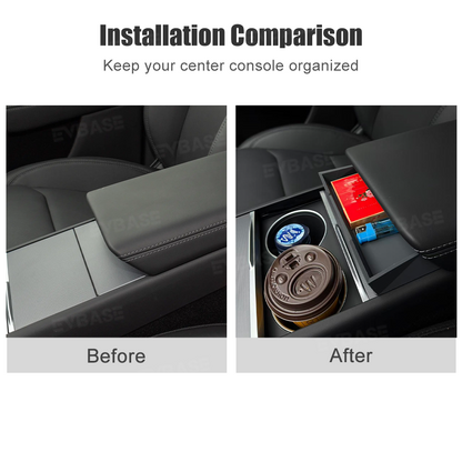 Model Y Juniper Center Console Organizer Tray Silicone Armrest Sunglasses & Card Storage Box for Tesla