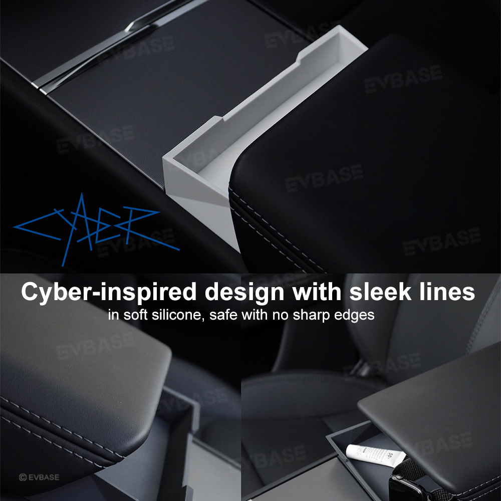 Model Y Juniper Center Console Organizer Tray Silicone Armrest Sunglasses & Card Storage Box for Tesla