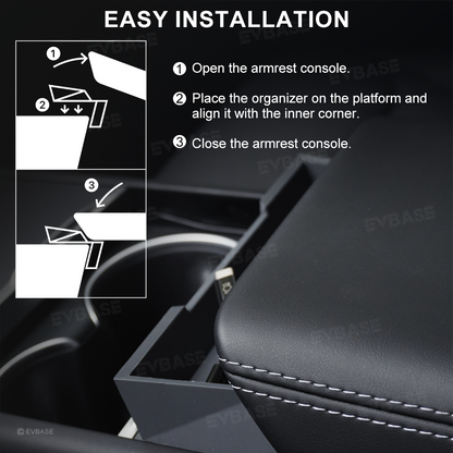 Model Y Juniper Center Console Organizer Tray Silicone Armrest Sunglasses & Card Storage Box for Tesla