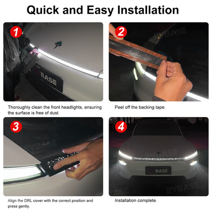 Model Y Juniper Daytime Running Light Cover with Starry Galaxy Effect for Tesla