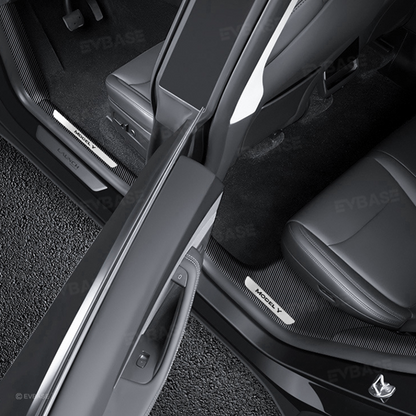 Model Y Juniper Door Sill Protector Pillar Cover ABS Anti-Kick Guard with Stainless Steel Logo