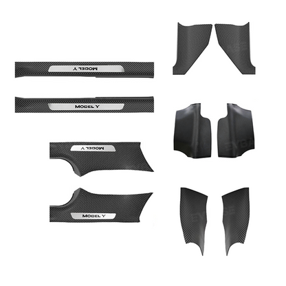 Model Y Juniper Door Sill Protector Pillar Cover ABS Anti-Kick Guard with Stainless Steel Logo