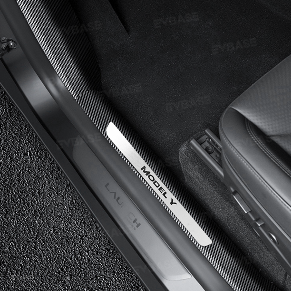 Model Y Juniper Door Sill Protector Pillar Cover ABS Anti-Kick Guard with Stainless Steel Logo