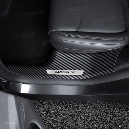 Model Y Juniper Door Sill Protector Pillar Cover ABS Anti-Kick Guard with Stainless Steel Logo