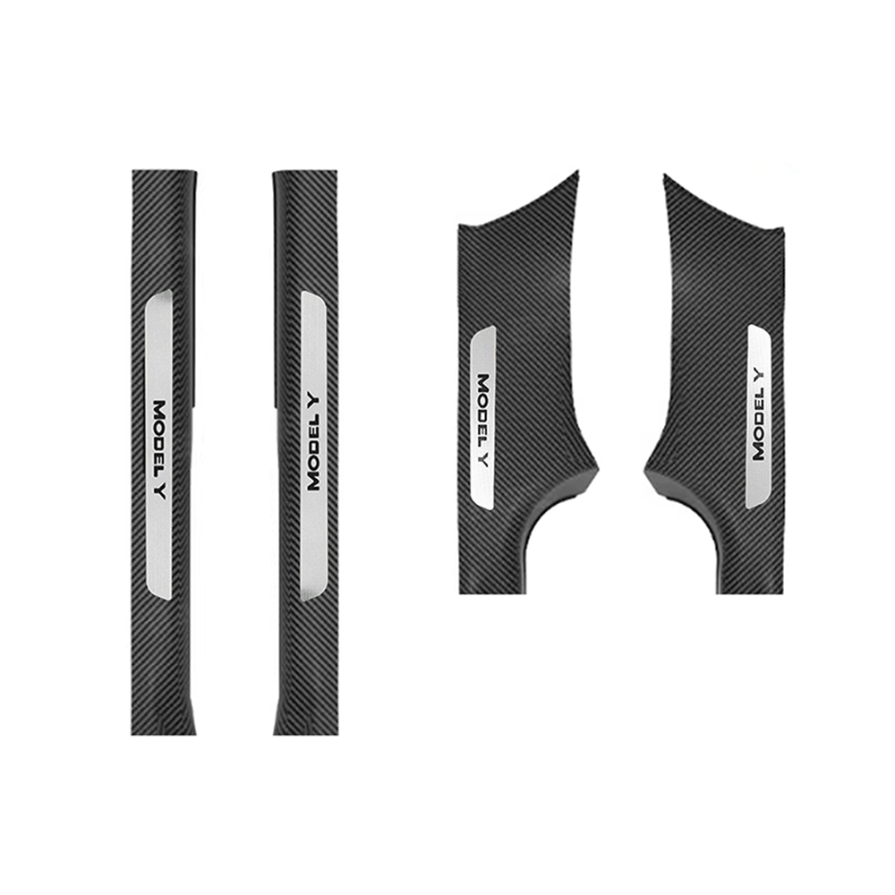Model Y Juniper Door Sill Protector Pillar Cover ABS Anti-Kick Guard with Stainless Steel Logo