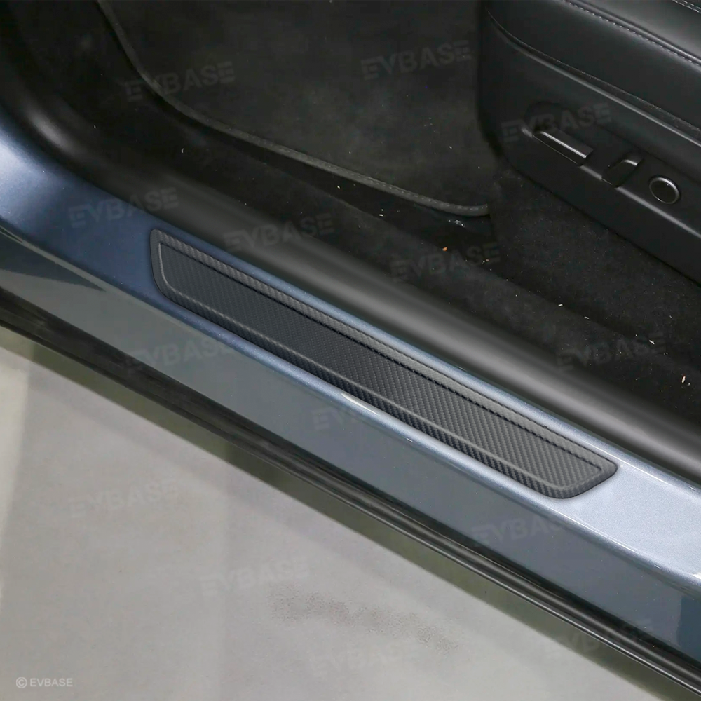 Model Y Juniper Door Sill Protector Real Carbon Fiber Scuff Plates Front Door Sill Cover for Tesla