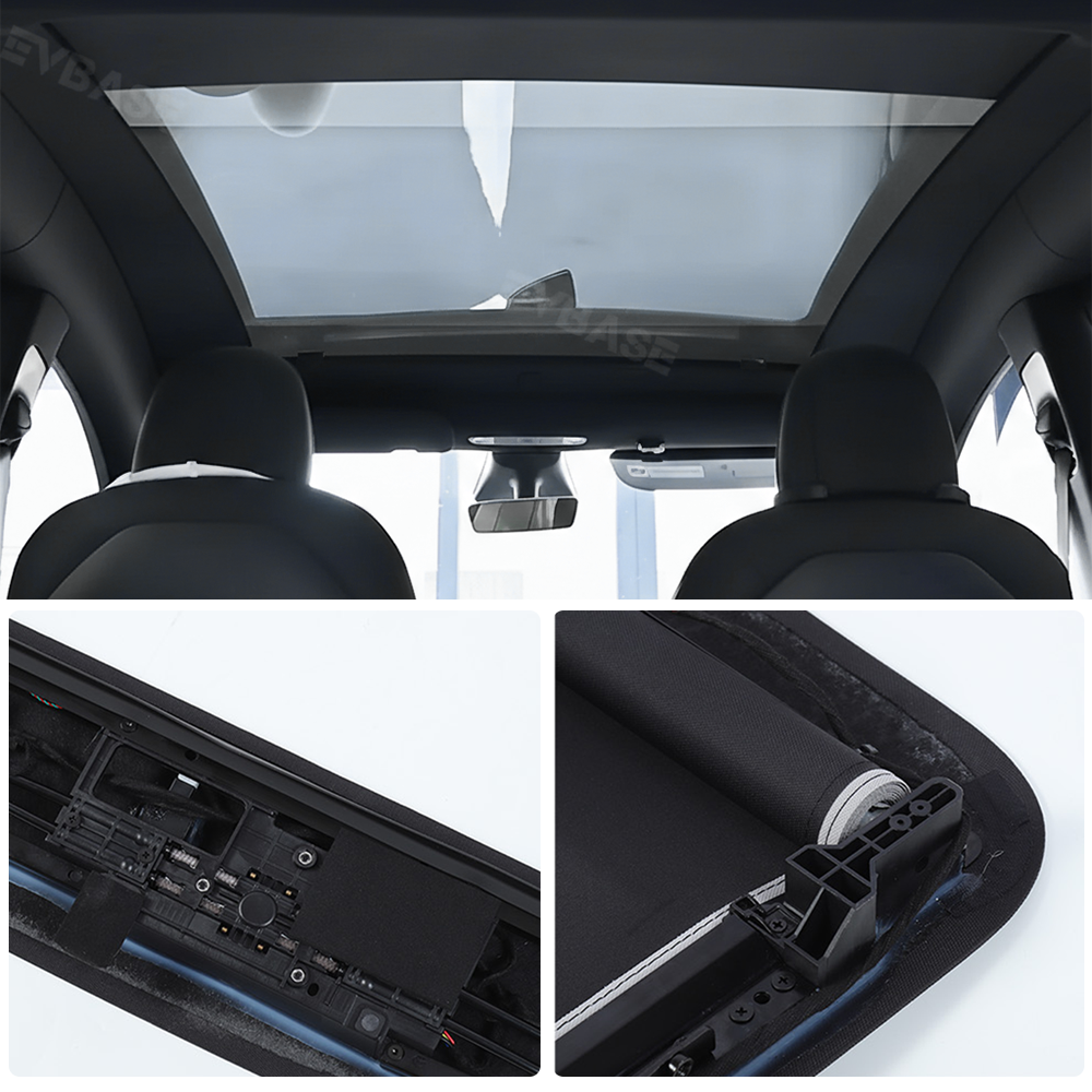 EVBASE Tesla Model Y Electric Automatic Shades Glass Roof Powered Sunshade Retractable Sunshade Model Y Accessories