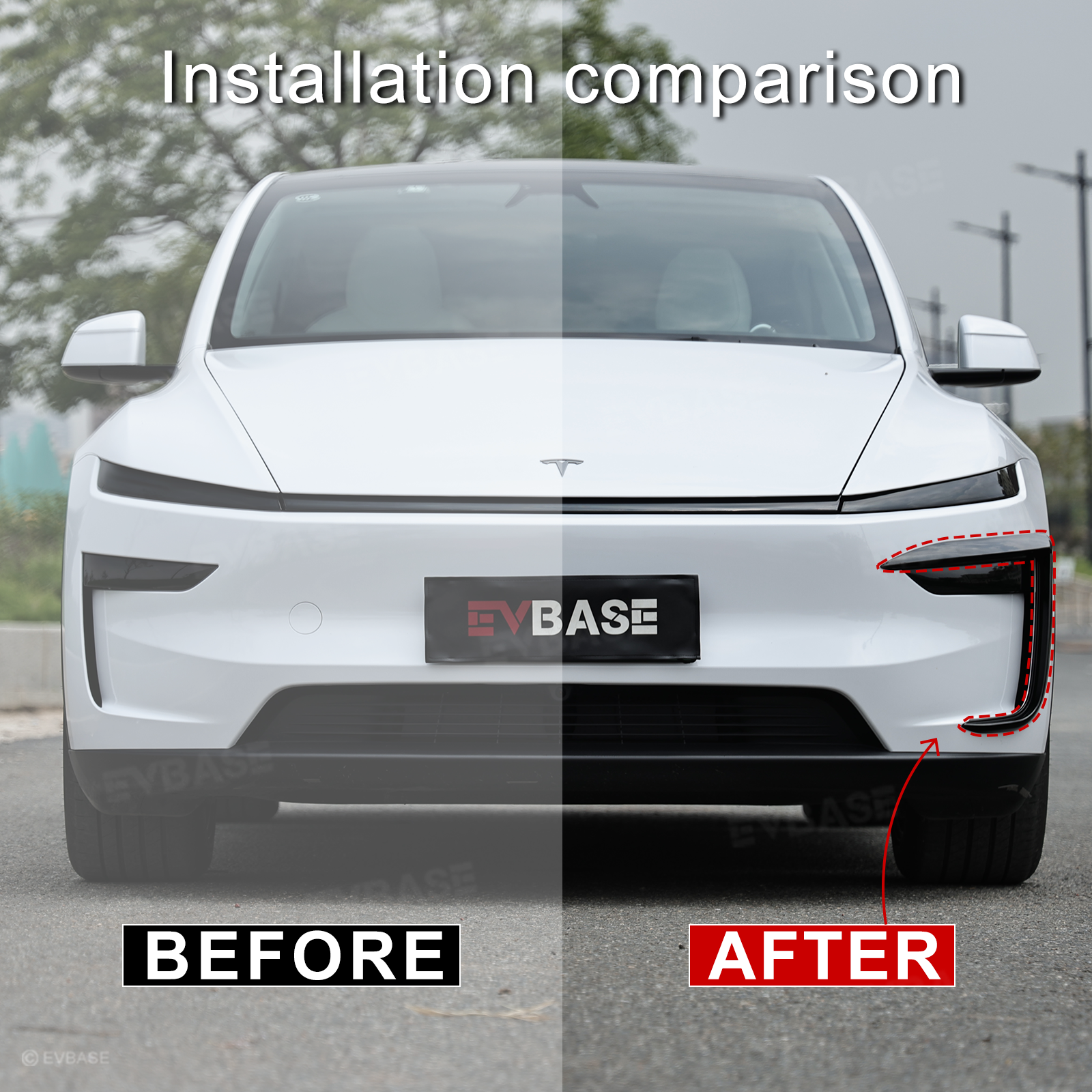 Model Y Juniper Fog Light Cover ABS Canards Trim Frame Exterior Accessories for Tesla