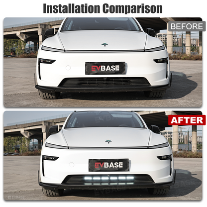 Model Y Juniper Front Bumper Grille LED Light Kit Factory Screen Control & No-Drill Auxiliary Lighting Upgrade
