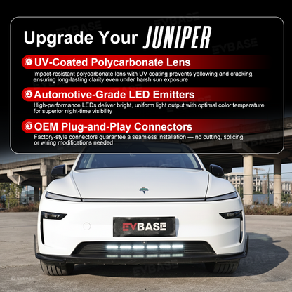 Model Y Juniper Front Bumper Grille LED Light Kit Factory Screen Control & No-Drill Auxiliary Lighting Upgrade