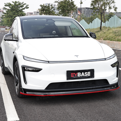 Model Y Juniper Front Bumper Lip Fascia Glossy Black Red Edge Front Lip Spoiler ABS Sport Body Kit