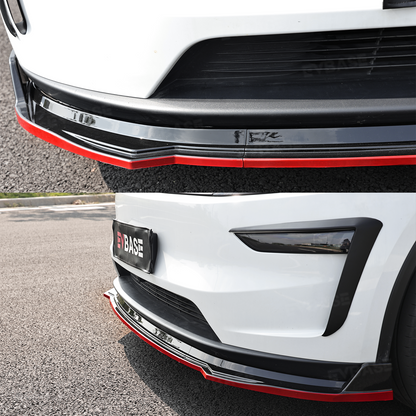 Model Y Juniper Front Bumper Lip Fascia Glossy Black Red Edge Front Lip Spoiler ABS Sport Body Kit
