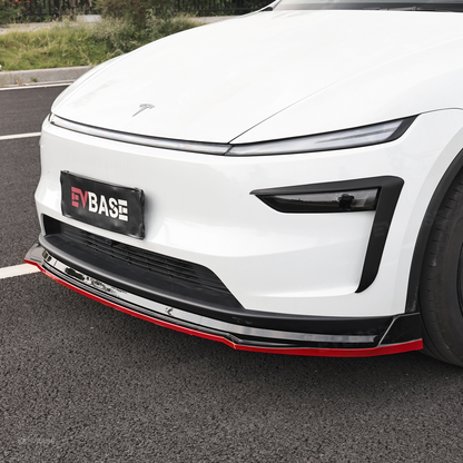 Model Y Juniper Front Bumper Lip Fascia Glossy Black Red Edge Front Lip Spoiler ABS Sport Body Kit