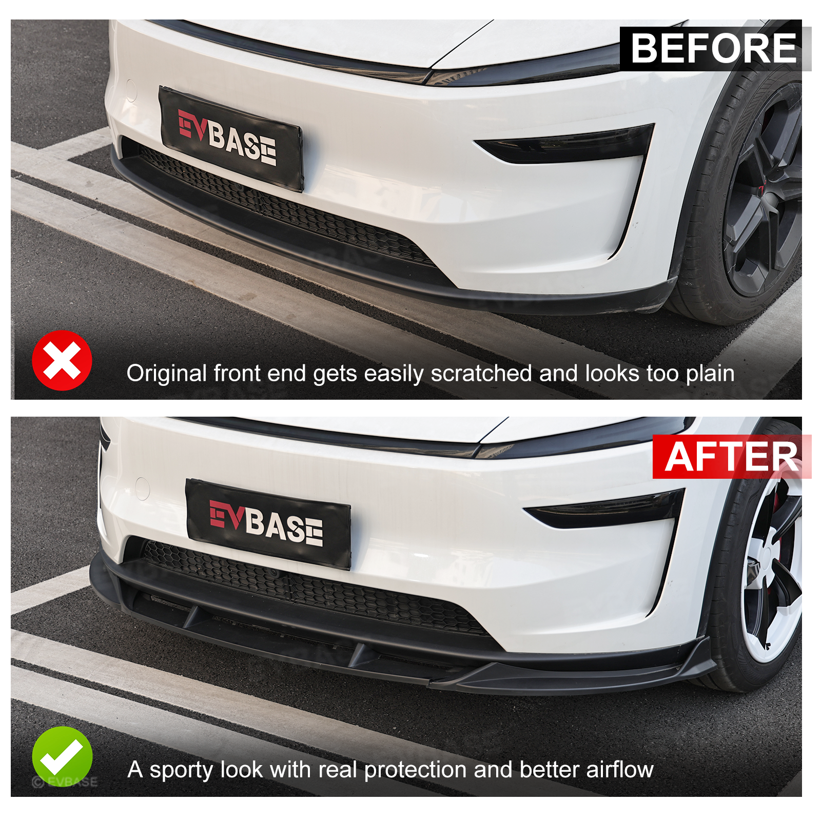 Model Y Juniper Front Lip ABS Bumper Lip Splitter with Fang-Style for Tesla