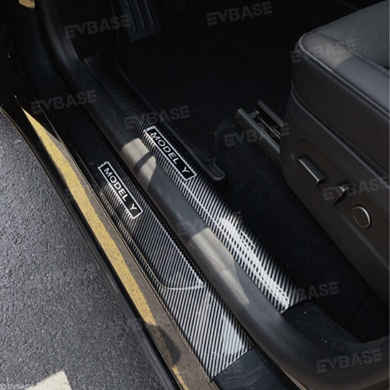 Model Y Juniper Front and Rear Door Sill Protector Kits Rear Trunk Sill Protector Mats