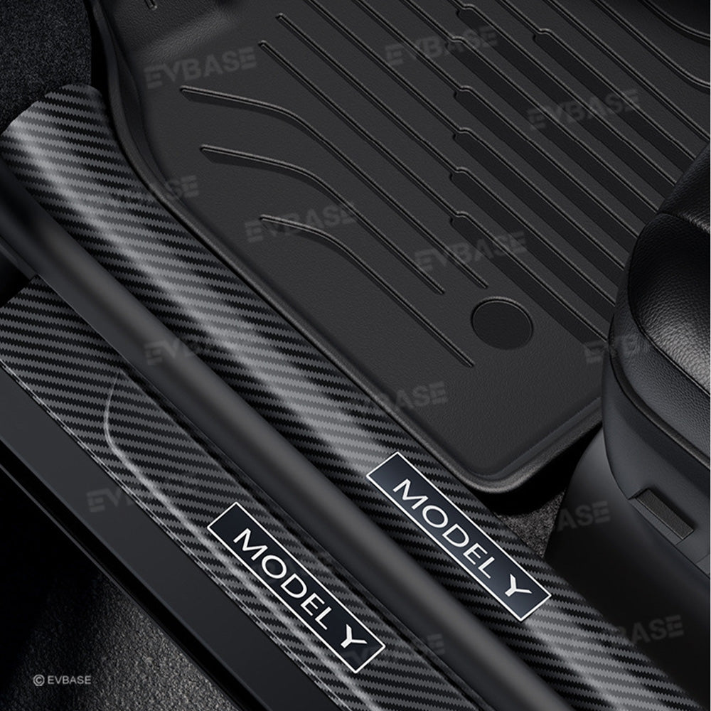 Model Y Juniper Front and Rear Door Sill Protector Kits Rear Trunk Sill Protector Mats