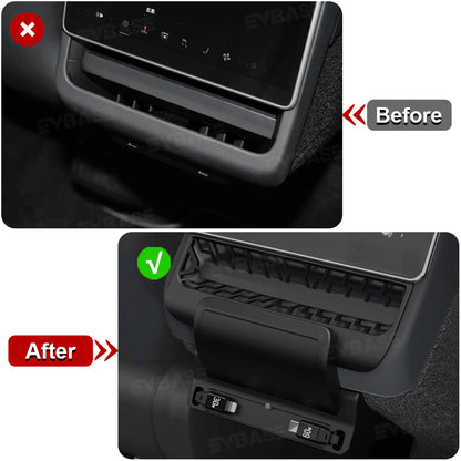 Model Y Juniper/ 3 Highland Rear Vent Expansion Dock with Retractable Fast Charging Cables Air Vent Cover for Tesla