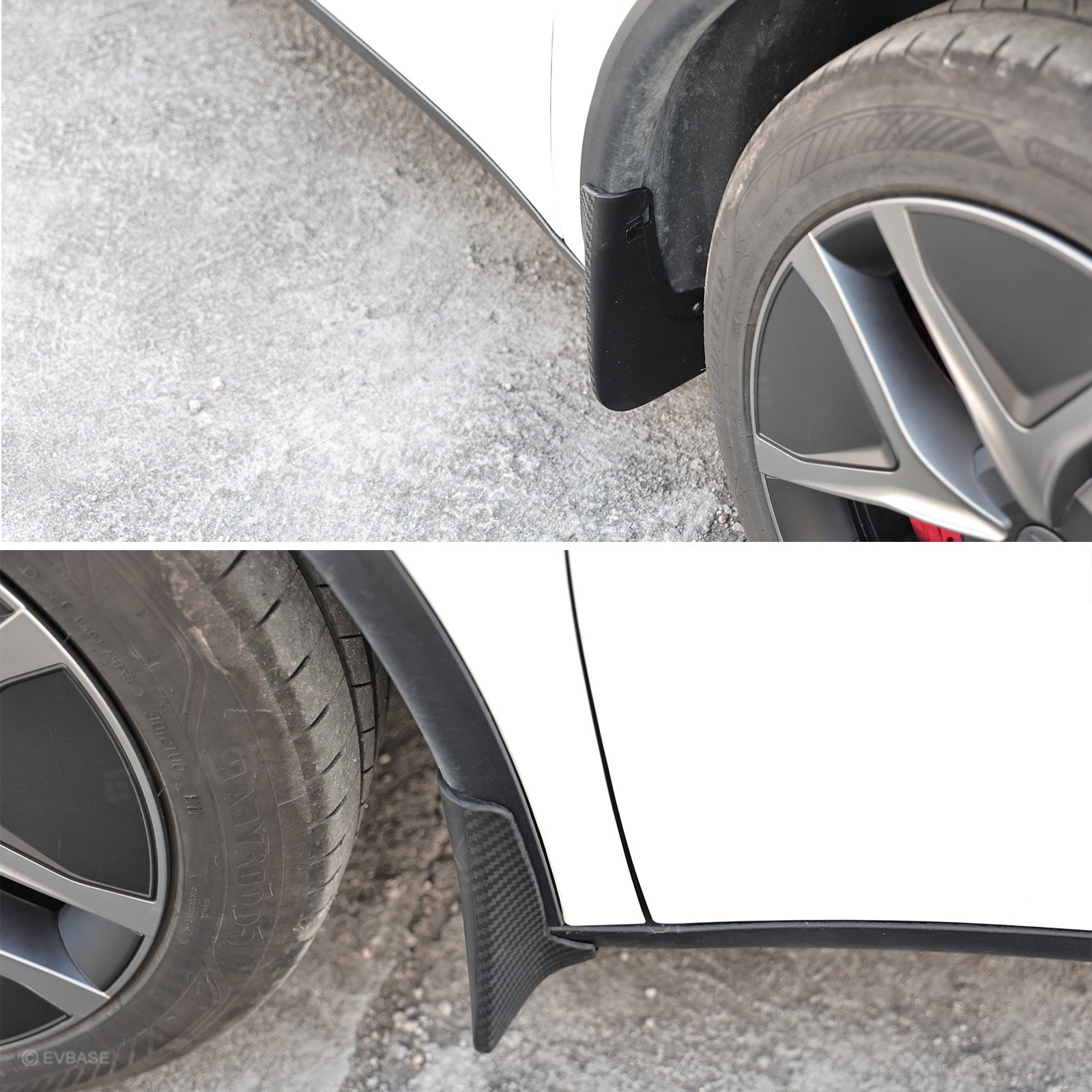 Model Y Juniper Mud Flaps ABS Splash Guards All-Weather No Drilling Fender Mudguards- Hydro Carbon Fiber Coated