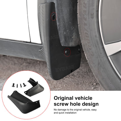 Model Y Juniper Mud Flaps ABS Splash Guards All-Weather No Drilling Fender Mudguards- Hydro Carbon Fiber Coated