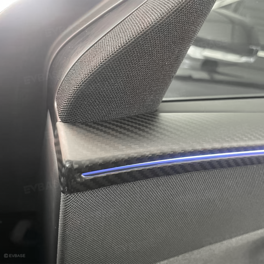 Model Y Juniper Real Carbon Fiber Front and Rear Door Trim Covers Interior Upgrade