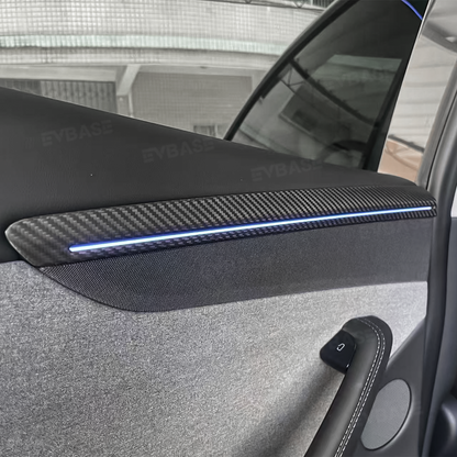 Model Y Juniper Real Carbon Fiber Front and Rear Door Trim Covers Interior Upgrade