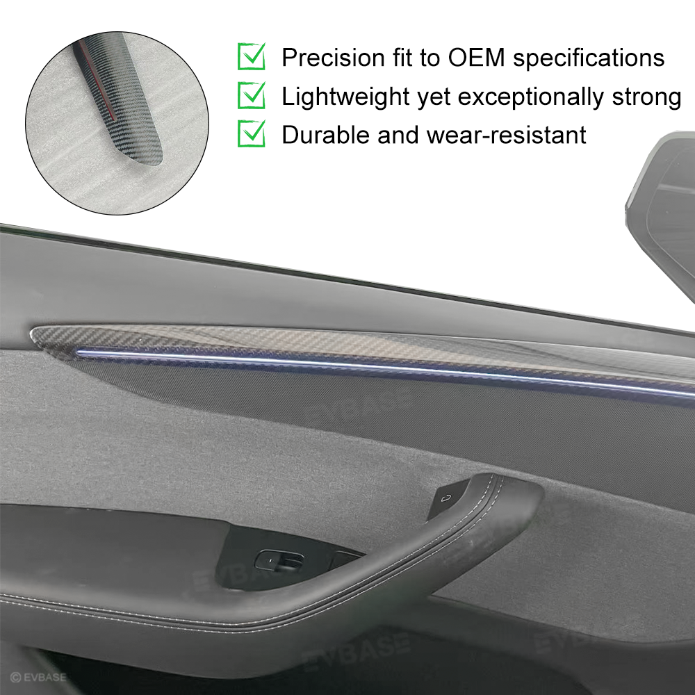 Model Y Juniper Real Carbon Fiber Front and Rear Door Trim Covers Interior Upgrade