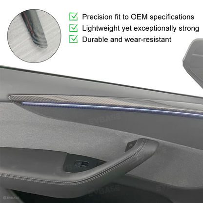 Model Y Juniper Real Carbon Fiber Front and Rear Door Trim Covers Interior Upgrade