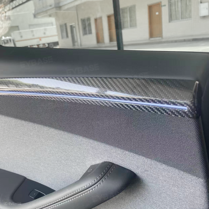 Model Y Juniper Real Carbon Fiber Front and Rear Door Trim Covers Interior Upgrade